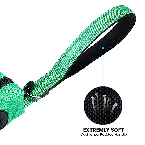 EXCELLENT ELITE SPANKER Reflective Nylon Dog Training Leash Strong Durable Dog Leash 5 Feet Long 1" Wide with Poop Bag Holder for Small and Medium Dog(Green) - Image 4