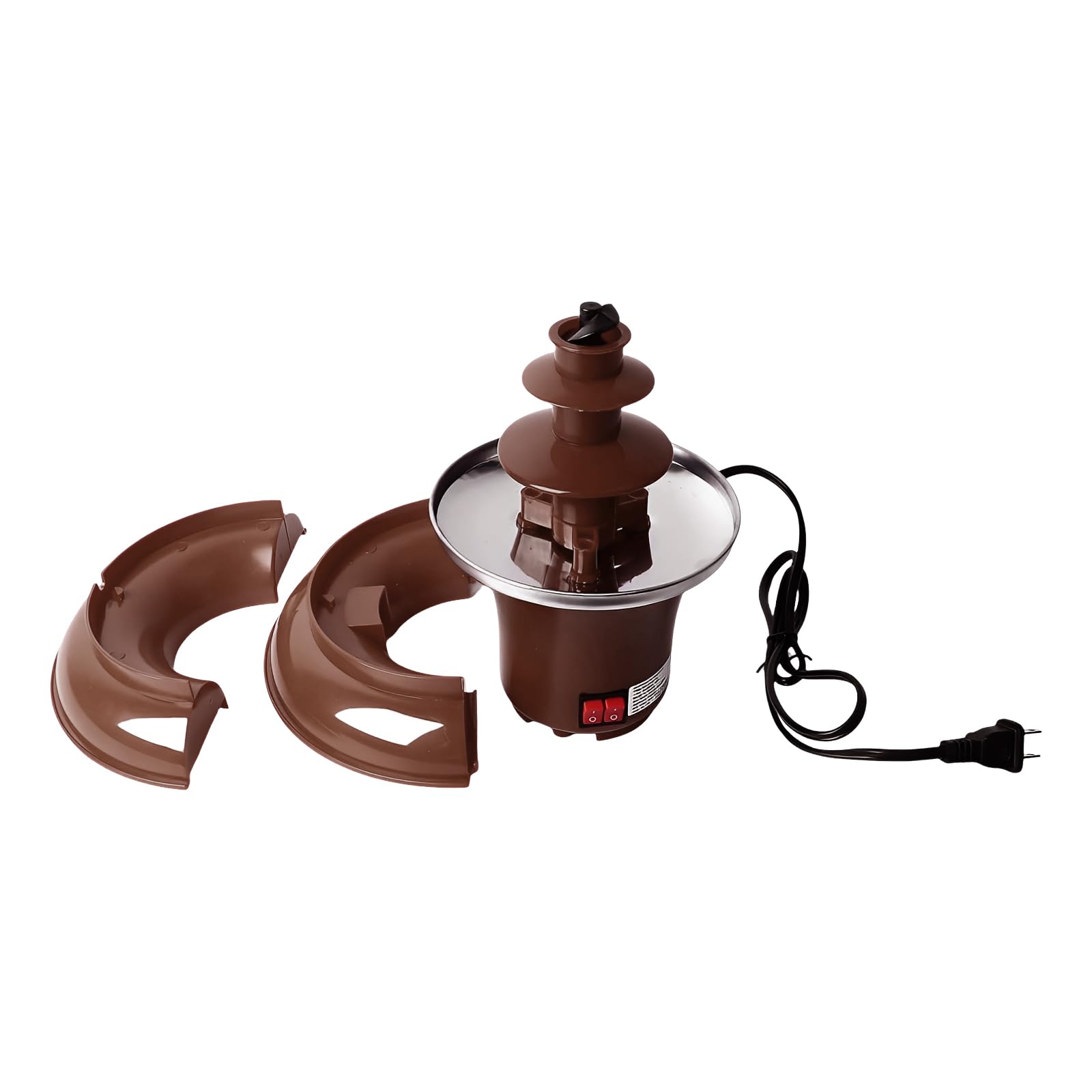 Fontana di cioccolato elettrica a 3 livelli, 35 W, per feste (marrone) | Fontana di cioccolato in acciaio inox 304, per 3-5 persone, per feste di famiglia e dessert