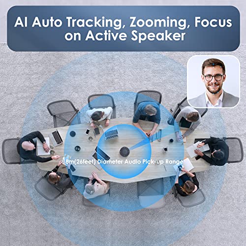 Image of KanDao Meeting 360 Video Conference Camera, 8K Captured 1080P 360 Degree Meeting Room Camera, 8*Mics, 20W Speaker, Smart Tracking Zooming