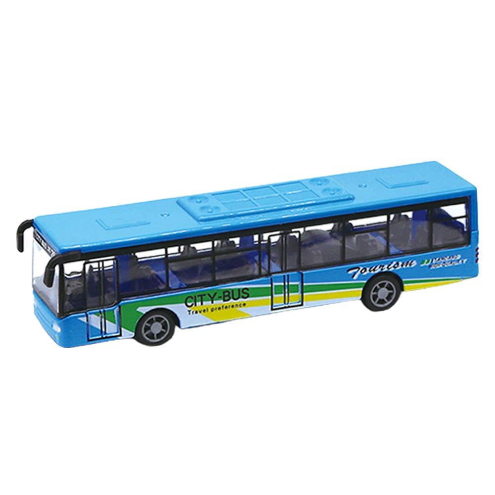 ZPSOSPZ Die-Cast Pull-Back Blue School Bus, 1:64 Toy Vehicle - Kids' City Bus