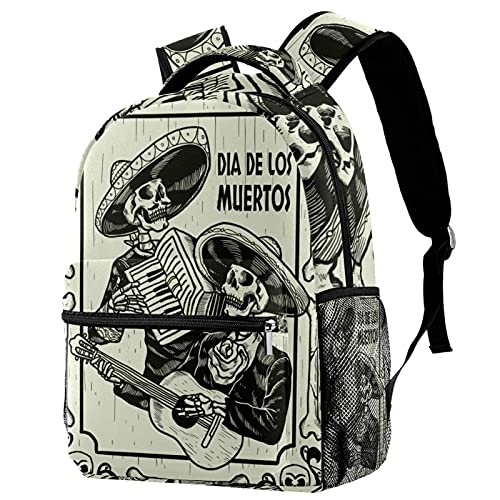 Mochila al aire libre con estampado de calavera para senderismo ligero y clase