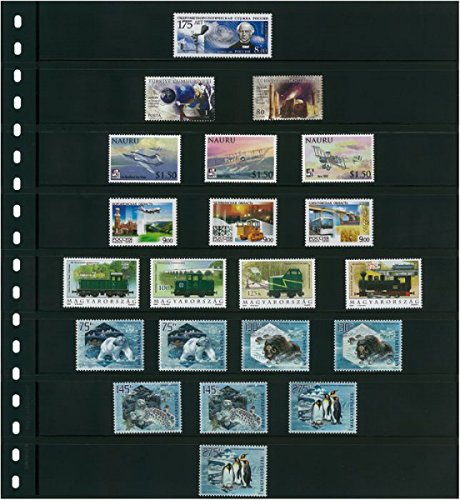 LINDNER Das Original Omnia Einsteckblatt mit 8 Streifen (30 mm) pro Seite, schwarz, 10er-Packung