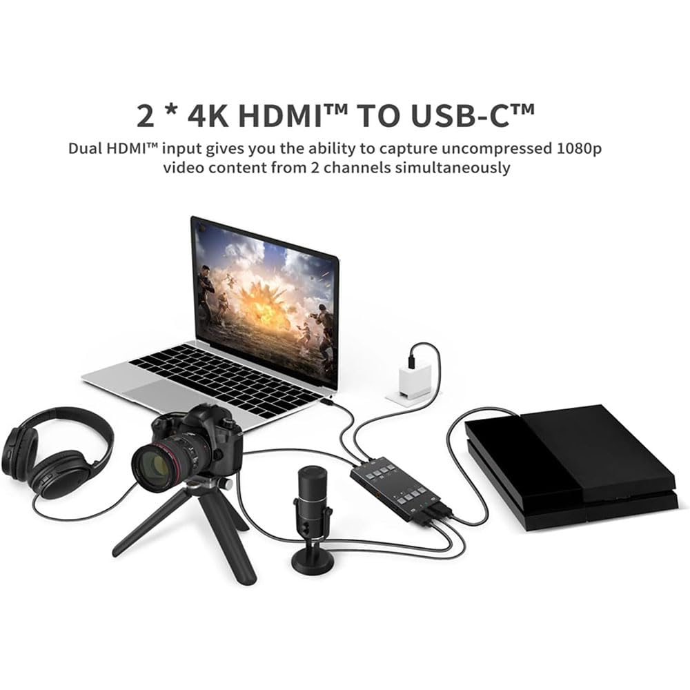 Scheda di acquisizione video HDMI 4K USB3.0 con 2 ingressi 2 uscite Due acquisizioni dello schermo Trasmissione Live Stream HDMI a USB 3.0 Dongle HD 1080P Live Streaming Video Grabber Converter