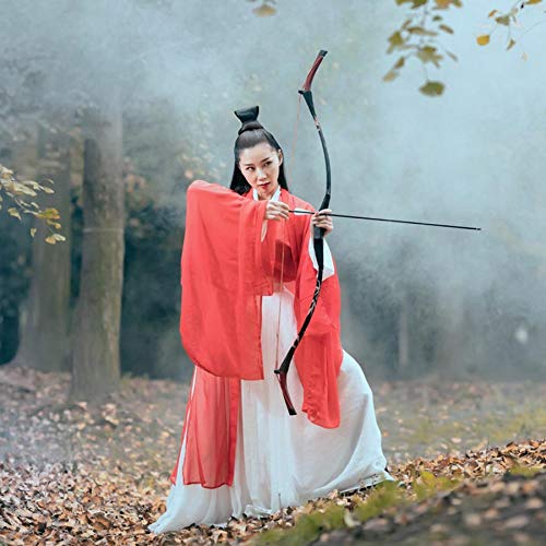 Obert Archery Vintage Recurve Bow Set Longbow Traditional Horsebow 20lbs 25lbs 30lbs 35lbs 40lbs 45lbs 50lbs & Bow Quiver & 3pcs Carbon Arrows Target Practice Hunting Arrows