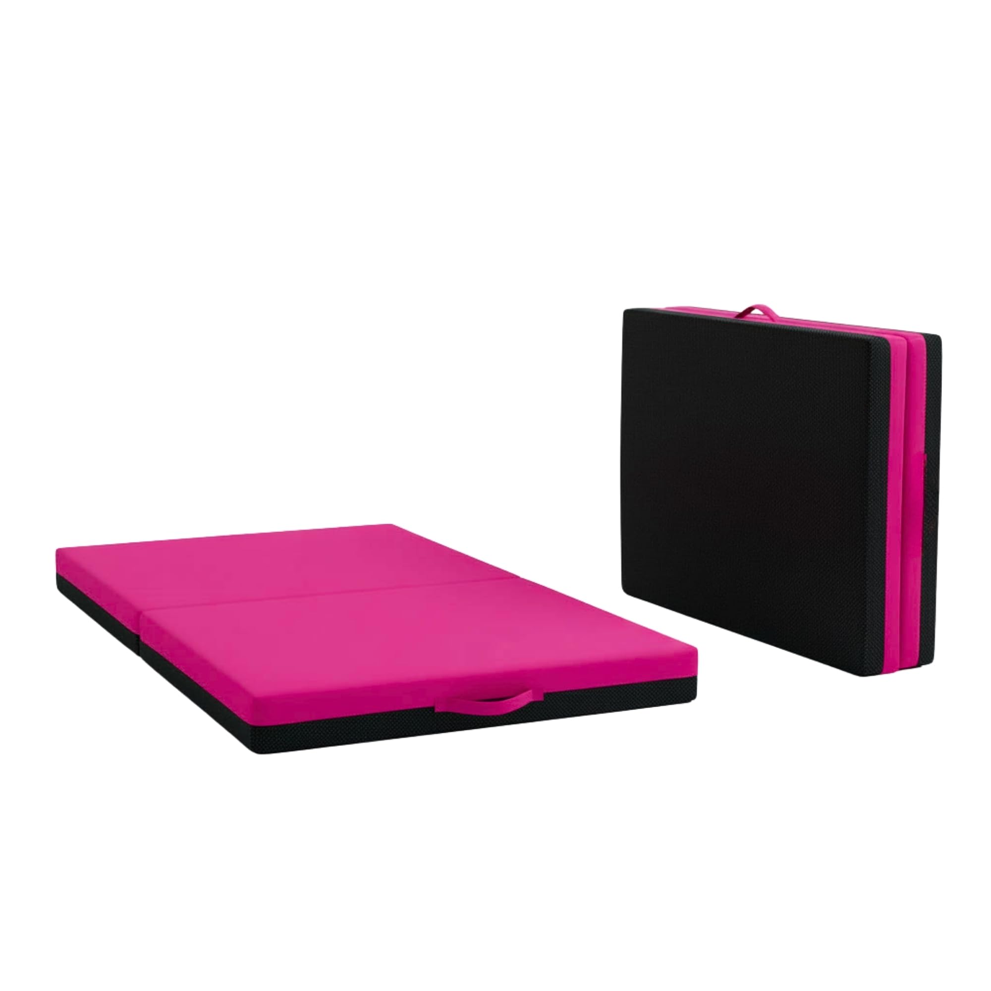 Non Slip Gymnastics Bi Fold Exercise Soft Play Floor Mat For Yoga Aerobics Landing Crashing Training Safe Space for kids (Pink, 100cm x 100cm x 6cm)