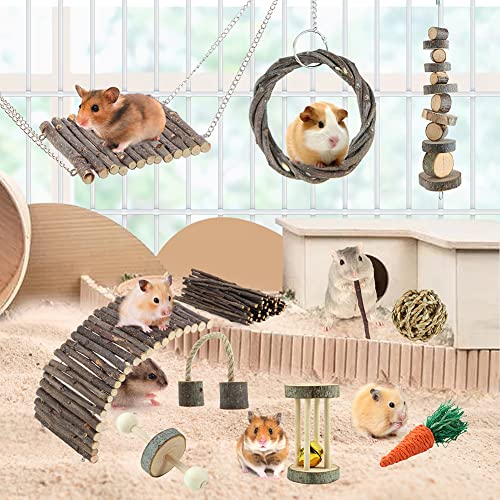 Yixund hamster toys rat toys chinchilla toys hamster chew toys cage accessories apple wood sticks ladder bell roller for gerbil guinea pigs and other small animal 6 Yixund hamster toys rat toys chinchilla toys hamster chew toys cage accessories apple wood sticks ladder bell roller for gerbil guinea pigs and other small animal - image 7