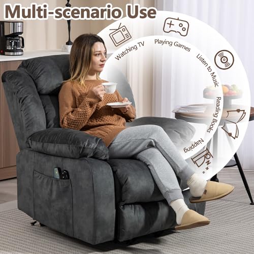 Sillón Eléctrico Recliner Plegable Azul miniatura 5