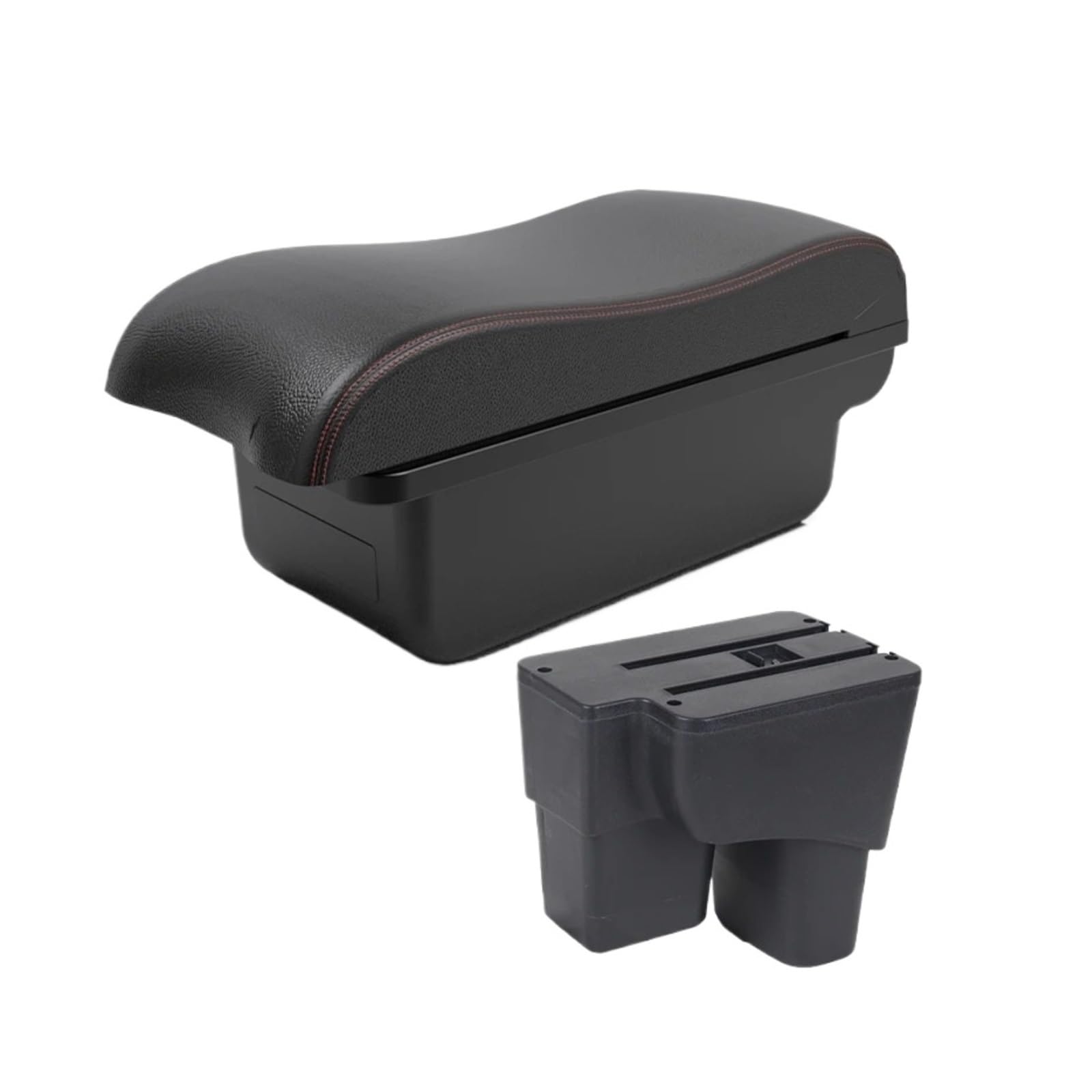 Umdjju A1 Black Red No Usb For Kia For Pegas Armrest Box Car Central Storage Interior Retrofit Parts With Usb Accessories Car Centre Console Armrest Box(A1 Black Red No Usb)