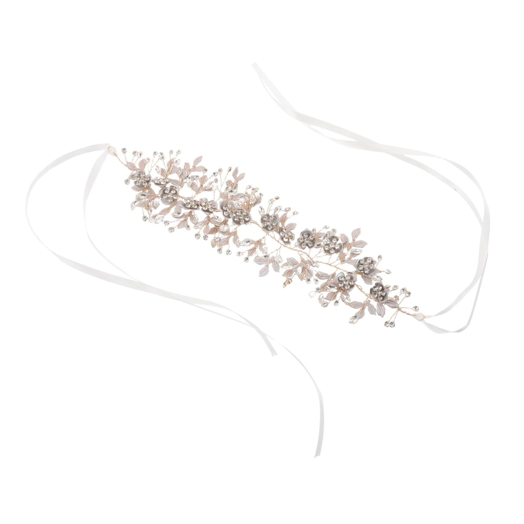 Wedding Headpiece per Sposa con Foglie Dorate e Fiori Fermaglio Pettine Stabile Gioielli per Capelli da Sposa con Scintillanti Accessorio per Acconciature Eleganti e Eventi