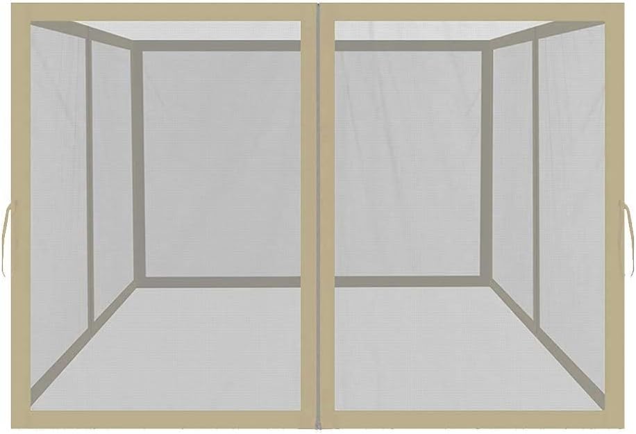 Easylee Universal Gazebo Replacement Mosquito Netting, 4-Panel Screen Walls Canopy for Patio with Zippers