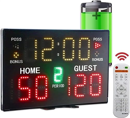 Marcador electrónico portátil para baloncesto con mando miniatura 3