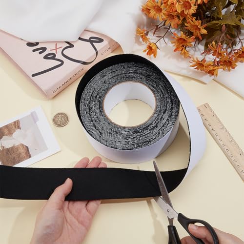 Image of BENECREAT 10.94 Yards Self Adhesive Felt Tape, 1.97 Inch Black Felt Strips with Adhesive Backing for Furniture Protecting Hardwood Floors Chair Wall