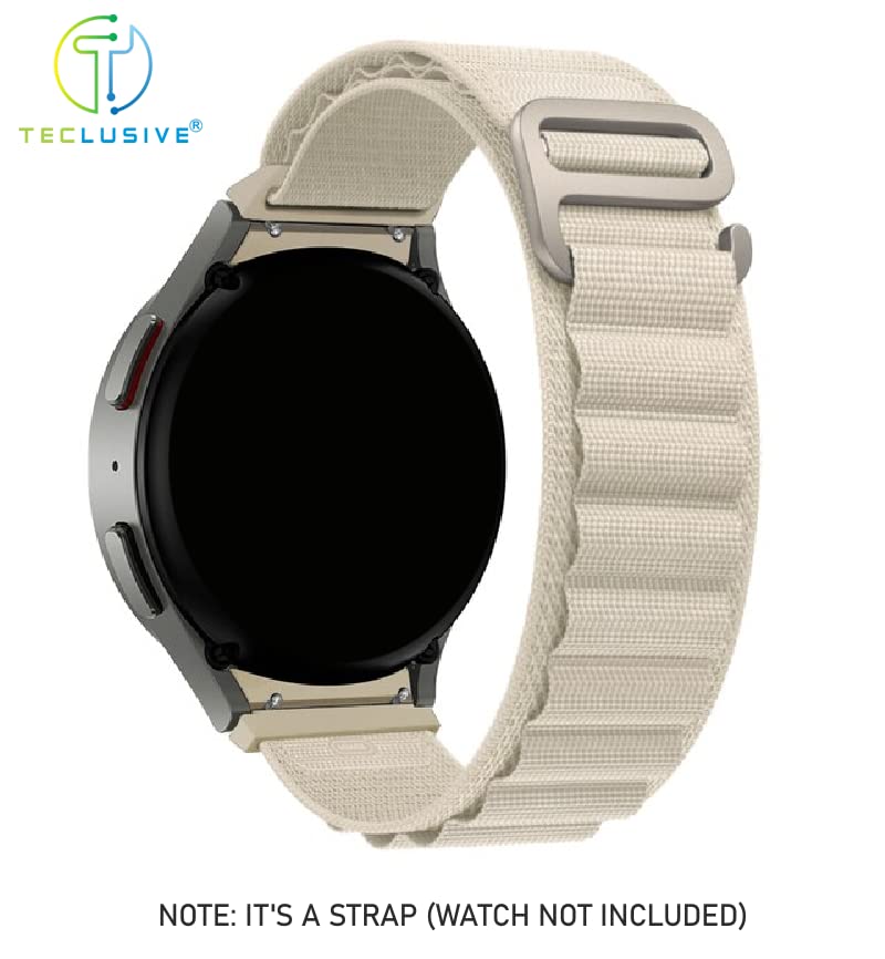 Image of T TECLUSIVE Nylon Alpine Strap Band Compatible for Galaxy Watch 6 / Watch 6 Classic /Galaxy Watch 5 Pro /Galaxy Watch 4 / Watch 4 Classic | Adjustable Cloth Band Loop with Metal Lock