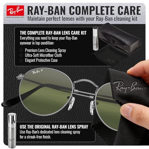 Image of Ray-Ban RB3447 ROUND METAL CHROMANCE POLARIZED Round Shape Sunglasses for Men with Official Eyewear Kit