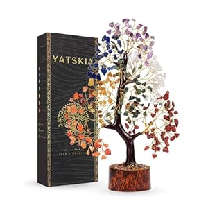 YATSKIA Chakra Crystal Tree – Handmade Healing Crystal Trees with 7 Chakra Stones | Tree of Life for Meditation | Feng Shui | Birthday Gift for Woman | Gifts for Women | Home Decor | Office Decor
