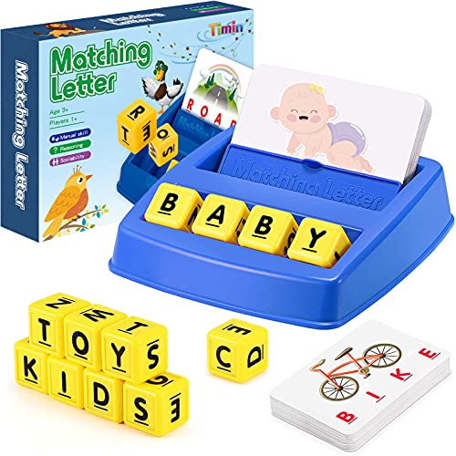 Learning Toy for Kids Age 3-8, Preschool Educational Matching Letter Games, STEM Toy â€‹for Boy Girl, See and Spelling Game,Kindergarten Reading Game,Develops Alphabet Words Spelling Skills Letter Block
