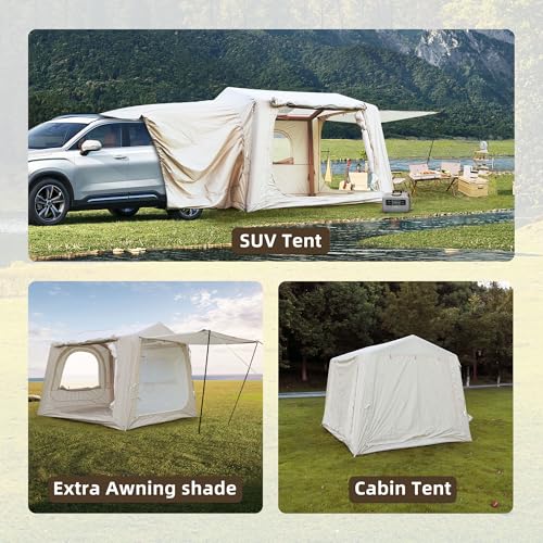 Carpa inflable SUV 2 en 1 con bomba y poliéster resistente miniatura 5