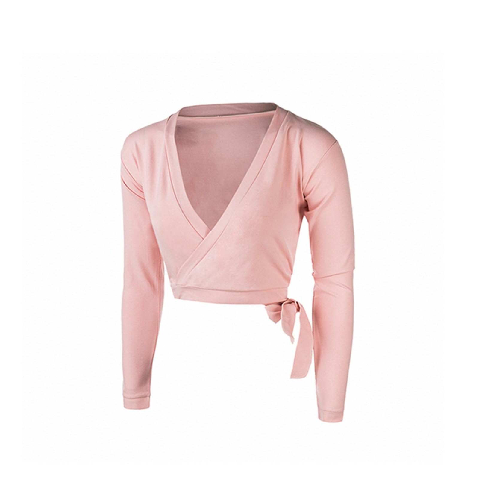 Tops De Danza De Ballet Ropa Envolvente de Manga Larga for Adultos, Ropa de Baile de Ballet de algodón Rosa y Morado, Top de Baile de Ballet for niñas Chaqueta De Ballet Cruzada(Pink,XXL)