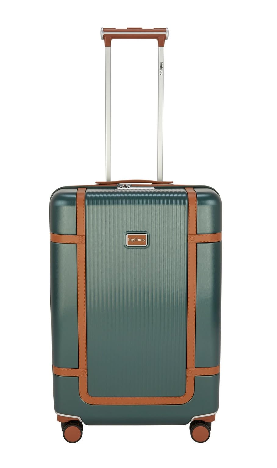 DUAHighbury Elegance TSA Strong Hard 4-Wheel Spinner Luggage Cases 10-Year Warranty 3 Sizes Colours (Forest Green, Medium)