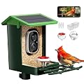 Bird Feeder with Camera Solar Powered 2K HD Video, 10,000+ Species AI Recognition, Real-Time App Alerts, and Weatherproof Design for Effortless Birdwatching, Gift for Father's Day, Grass Green