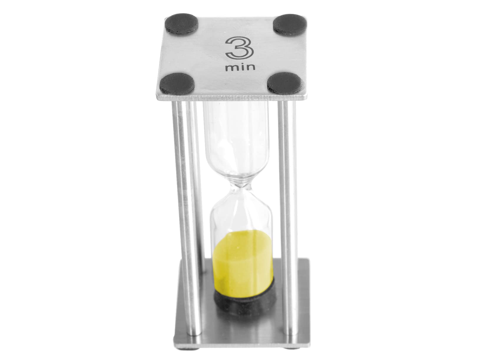 Home Sand Timer 3 Minutes Metal Silver 3.5 x 3.5 x 8 cm