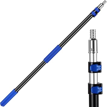 3.3-8 FT Telescopic Extension Pole Aluminum Paint Roller & Cleaning Pole | Paint Roller Extension Pole Universal Twist-On Metal Tip | Sturdy Multi-Purpose Household Tool For Dusting, Painting & More