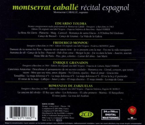 Montserrat Caballé - Récital Espagnol / Toldra, Monpou, Granados ... - Edition isée 24 Bits