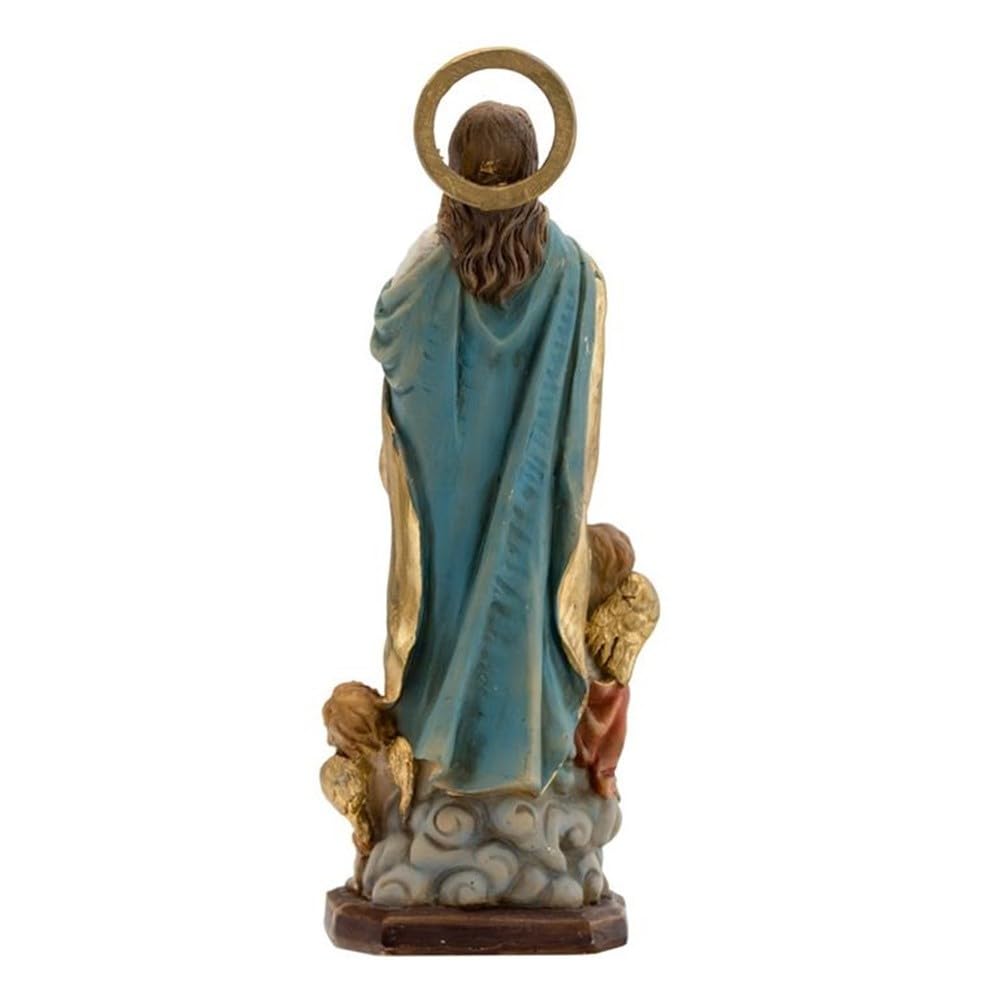 Virgen Inmaculada Figura 43 cm. Escultura ángeles peana Resina