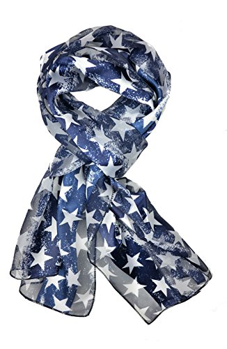 USA Flag Scarf, Patriotic, Red, White and Blue American Flag Scarf (Stars)