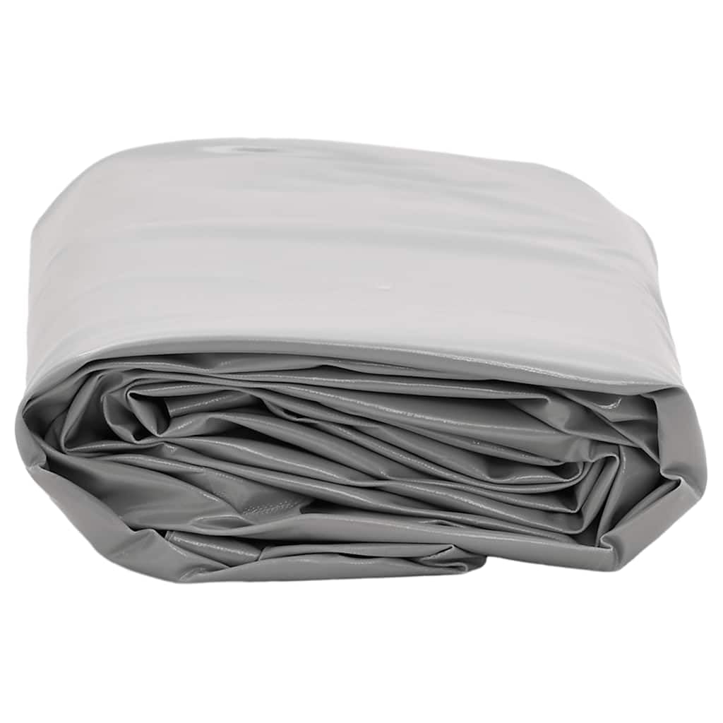 Telone grigio con rivestimento in PVC, 5 x 7 m, 650 g/m², antistrappo, impermeabile, con occhielli, resistente alle intemperie, per mobili da giardino, auto, barca, rimorchi, campeggio