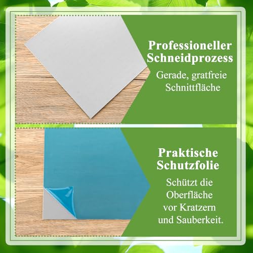 LDXDRU 4 Stk Aluplatten 6061 Aluminiumblech 30 * 20cm Aluminium Platte 2mm Aluminiumblech mit beidseitiger Schutzfolie Aluminium Blech für Modellbau Messebau Diy Handwerk