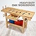 DNA Motoring Heavy Duty Wood Workbench, Wooden Workbench with Drawer for Workshop, Garage, W/Adjustable Handle, TOOLS-00520