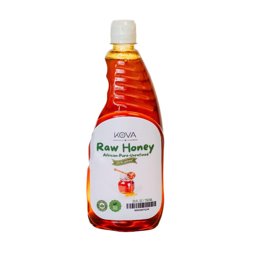 Kovafood Pure African Raw Honey. 100% PURE Honey. No additives. No Preservatives. Large Size 750ml I 38oz