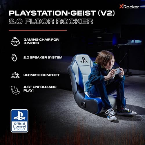 X Rocker Sony Playstation 5 Geist 2.0 Floor Rocker Gaming Sessel mit 2.0 Audiosystem | PS5 Kindersessel - 4