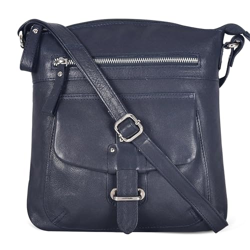 Image of Oak Leathers Leather Crossbody Bag For Women With Adjustable Sling Strap - Medium Size Crossover Shoulder Handbag Purse