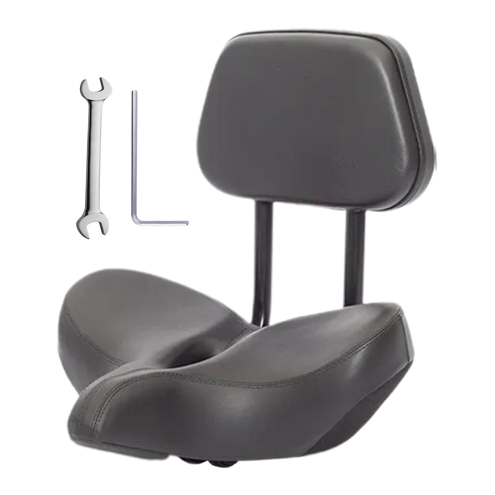 PU bikes Saddle with Backrest – Extra Wide, Foam Padded Cushion | bicycles Tricycle Seat with Soft Back Rest | Ergonomic, Shock-Absorbing, Comfortable for Mountain Bikes, Seniors, Long Rides