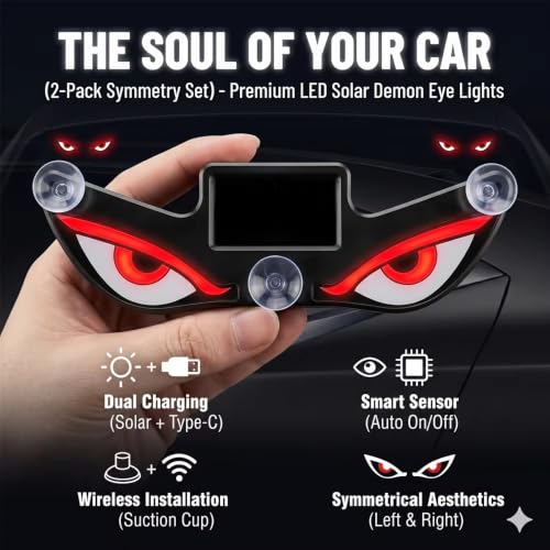 Image of BKN Wireless Triangle Window Light Energy Efficient Solar Devil Eye Light for Night Driving, Solar Devil Eye Motors Car's | Parts & Accessories | Car & Truck Parts | Car Window Decoration