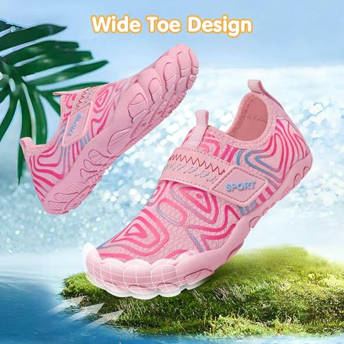 ATHMILE Kids Water Shoes Boys Girls Water Shoes Quick Dry Barefoot Beach Sports Swim Pool Summer Shoes(Little Kid/Big Kid)3