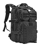 Gowara Gear Military Tactical Backpack,Small Army Assault Pack Molle Bug Out Bag Backpacks Rucksack Daypack with Tactical US Flag Patch Black