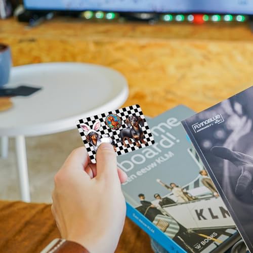 AFRITEE 4 Pcs Credit Card Skin Cover, Black Dachshund Card Covers for Debit Cards, Funny Personalized Waterproof Card Stickers Cover Skin DIY Key Transportation Decoration3