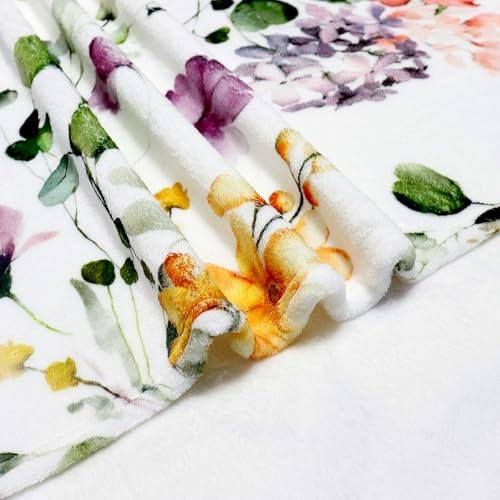 Manta para sofá Yersion acuarela flores tamaño 50 x 60 pulgadas miniatura 5
