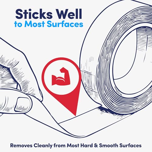 Image of ECHOtape DC-K048A | Strong, Double-Sided Tape for Temporary Hold and Bonding | White | Sticks Well to Most Surfaces | Removes Cleanly | Easy Tear | Excellent Holding Power | .94 in x 36 yd