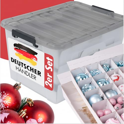 Stackmeister Aufbewahrungsbox Weihnachtskugeln I 61L I Sicherheit und...