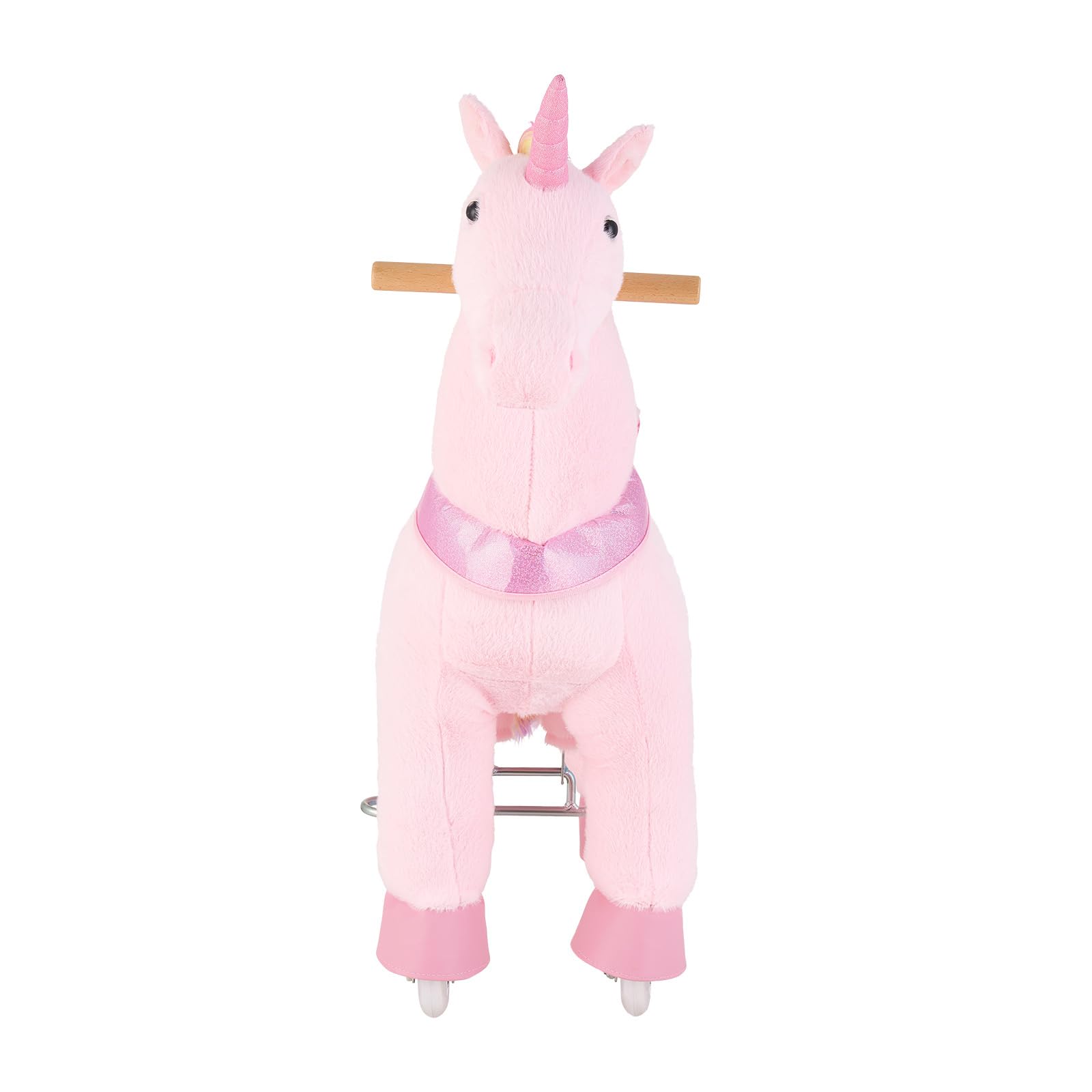 VEVOR Unicornio de Juguete para Niños, Pony de Montar con Ruedas y Pedales, Caballito Unicornio con Sonido, Estructura de Metal, Carga hasta 50 kg, Uso Interior y Exterior, para Niños de 3 a 8 Años