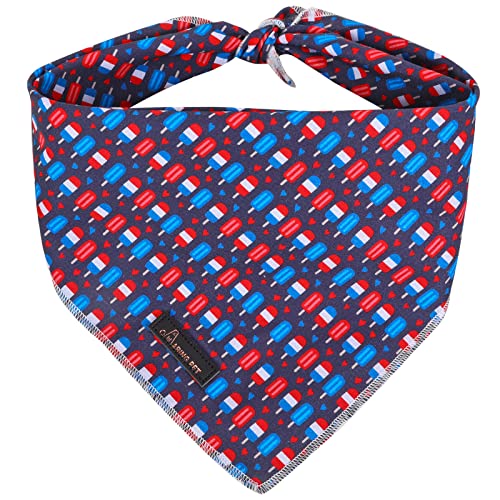 ARING PET Heart Dog Bandana-Cute Popsicle Dog Scarf, Cotton Patriotic Triangle Bibs for Small to Large Boys & Girls Dogs & Cats