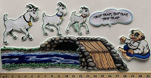 Three Billy Goats Gruff Precut Felt Figures Flannel Board Stories Play Time Story (Large)