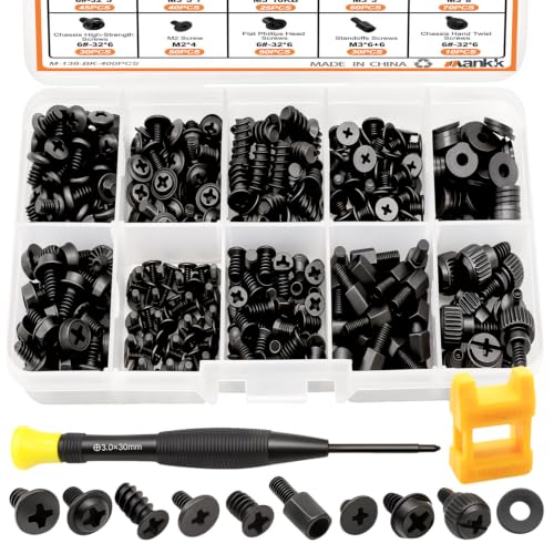 mankk 400PCS PC Screws &amp; Standoffs for Motherboard SSD Fan Case DIY Repair