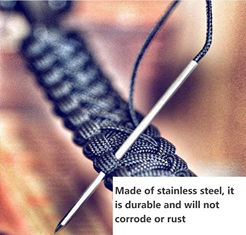 6 Packs Stainless Steel Paracord Lacing Needle Silver Paracord Fids Stitching Splicing Weaving Sets for DIY Craft Paracord Bracelets - Image 4