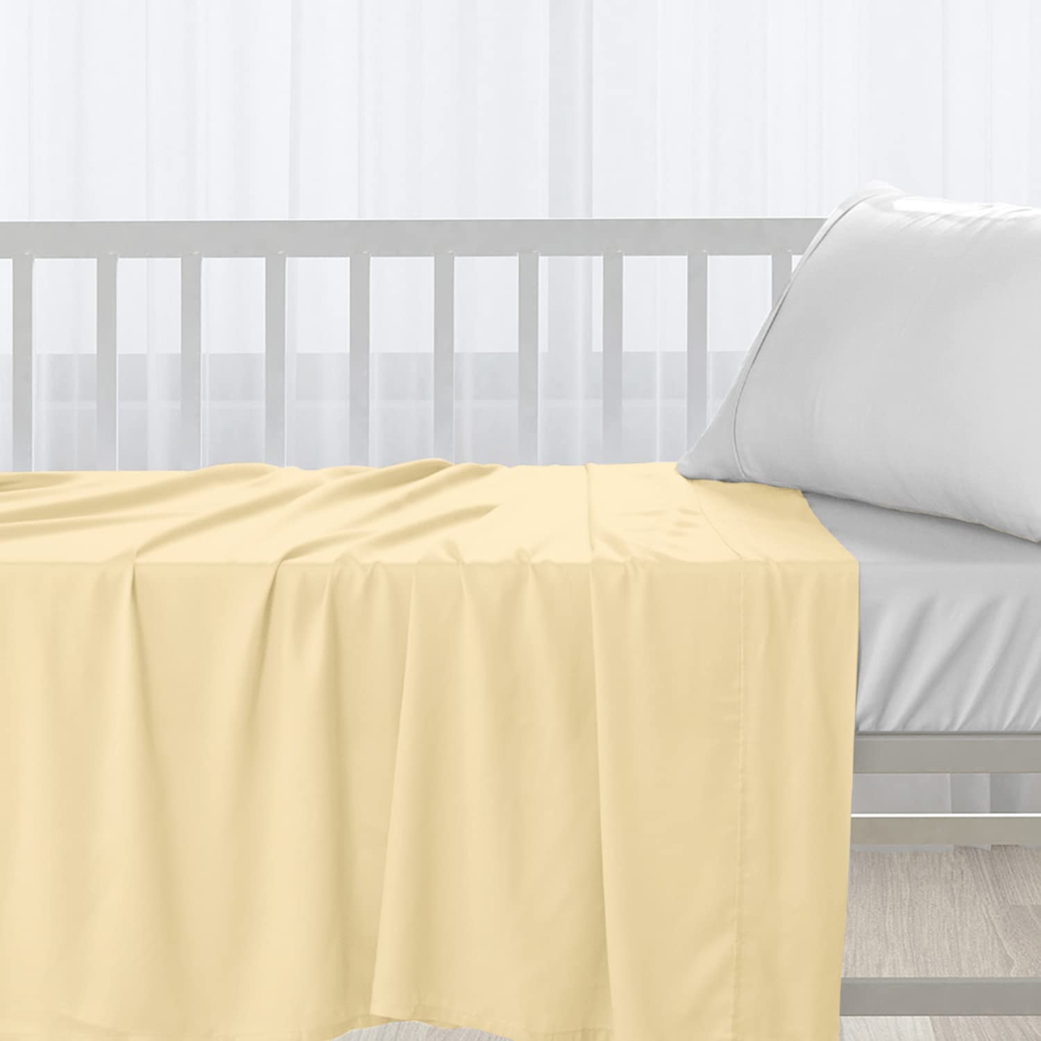Pizuna Toddler Crib Pillow Cases 33x46cm Baby Blue, 2pc 400 Thread Count 100% Long Staple Cotton Luxurious Sateen Weave Baby Small Pillow Cases For Crib Bed By — view 7