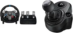 Kit Volante Logitech G29 Driving Force e Pedais para PS5, PS4, PS3 e PC + Câmbio Logitech G Driving Force